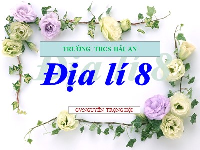 Bài giảng Địa lí Lớp 8 - Tiết 25, Bài 24: Vùng biển Việt Nam - Nguyễn Trọng Hội