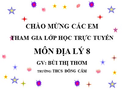 Bài giảng Địa lí Lớp 8 - Tiết 27, Bài 26: Đặc điểm tài nguyên khoáng sản Việt Nam - Bùi Thị Thơm