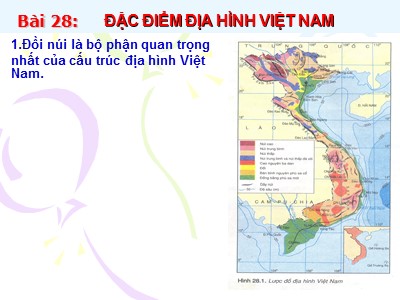 Bài giảng môn Địa lí Lớp 8 - Bài 28: Đặc điểm địa hình Việt Nam