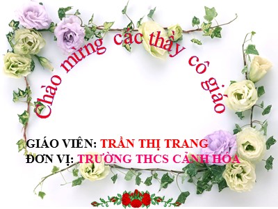 Bài giảng Sinh học Lớp 8 - Bài 61: Cơ quan sinh dục nữ - Trần Thị Trang