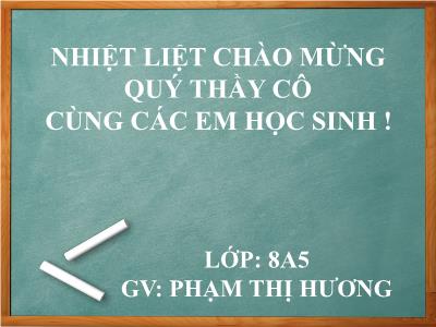 Bài giảng Đại số Lớp 8 - Bài 11: Chia đa thức cho đơn thức - Phạm Thị Hương