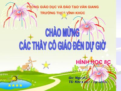 Bài giảng Hình học Lớp 8 - Tiết 19, Bài 11: Hình thoi - Nguyễn Thị Huệ