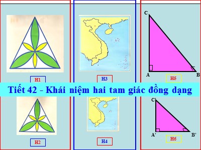 Bài giảng môn Hình học Khối 8 - Tiết 42, Bài 4: Khái niệm hai tam giác đồng dạng (Bản đẹp)