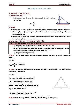 Giáo án Hình học Lớp 8 - Bài 3: Diện tích tam giác