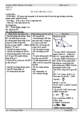 Giáo án Hình học Lớp 8 - Tuần 12 - Vũ Trọng Triều