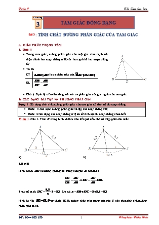 Giáo án môn Đại số Lớp 8 - Bài 3: Tính chất đường phân giác của tam giác