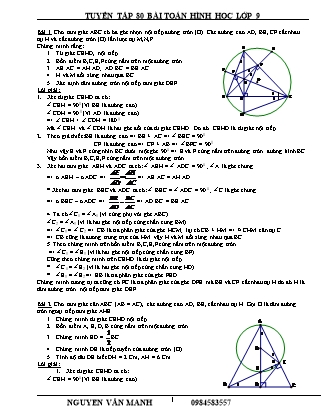 Tuyển tập 80 bài toán Hình học Lớp 9 - Nguyễn Văn Mạnh
