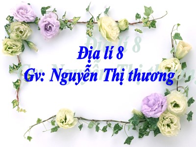 Bài giảng Địa lí Lớp 8 - Tiết 27, Bài 25: Lịch sử phát triển của tự nhiên Việt Nam - Nguyễn Thị Thương