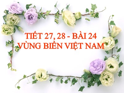 Bài giảng Địa lí Lớp 8 - Tiết 27+28, Bài 24: Vùng biển Việt Nam