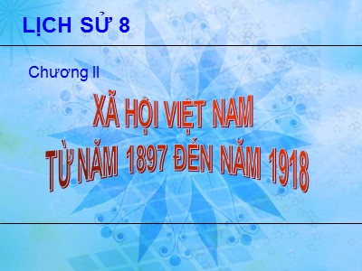 Bài giảng Lịch sử Lớp 8 - Chương II: Xã hội Việt Nam từ năm 1897 đến năm 1918 - Tiết 47, Bài 29: Chính sách khai thác thuộc địa của thực dân pháp và những chuyển biến về kinh tế, xã hội ở Việt Nam