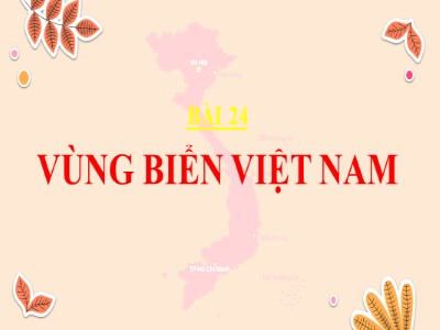 Bài giảng môn Địa lí Lớp 8 - Bài 24: Vùng biển Việt Nam