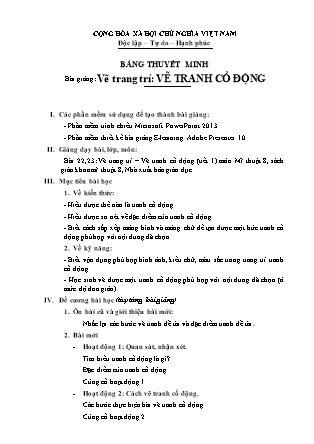 Bài thuyết trình Mĩ thuật Lớp 8 - Vẽ trang trí Vẽ tranh cổ động