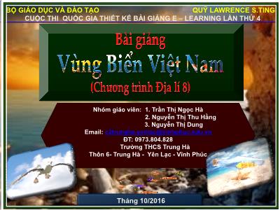 Bài giảng Địa lí Lớp 8 - Vùng biển Việt Nam - Trần Thị Ngọc Hà