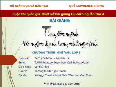 Bài giảng Ngữ văn Lớp 8 - Thuyết minh về một danh lam thắng cảnh - Tô Thị Bích Đào