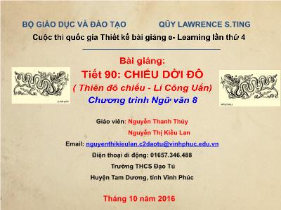 Bài giảng Ngữ văn Lớp 8 - Tiết 90: Văn bản Chiếu dời đô - Nguyễn Thanh Thủy