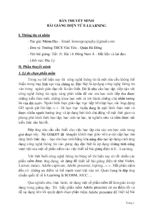 Bài thuyết trình Địa lí Lớp 8 - Tiết 18, Bài 14: Đông Nam Á. Đất liền và hải đảo - Trường THCS Văn Yên