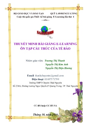 Bài thuyết trình Sinh học Lớp 8 - Ôn tập cấu trúc tế bào - Trương Thị Thanh