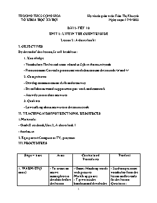 Giáo án Tiếng Anh Lớp 8 - Tiết 10, Unit 2: Life in the countryside - Lesson 2: A closer look 1 - Năm học 2023-2024 - Trần Thị Khuyên