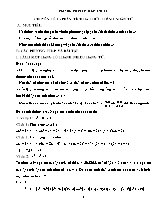 20 Chuyên đề bồi dưỡng HSG Toán 8