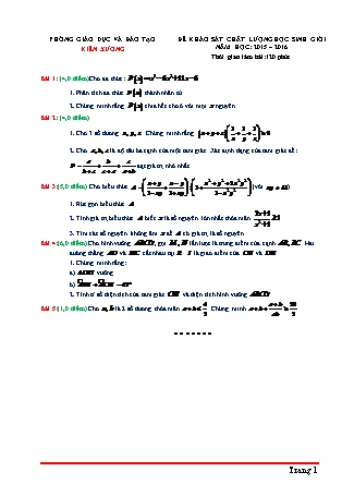 Đề khảo sát chất lượng học sinh giỏi môn Toán Lớp 8 - Năm học 2015-2016 - Phòng GD&ĐT Kiến Xương (Có đáp án)