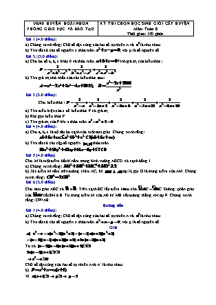 Đề thi chọn học sinh giỏi cấp huyện môn Toán Lớp 8 - Năm học 2016-2017 - Phòng GD&ĐT Quy Nhơn (Có đáp án)