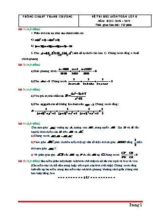 Đề thi chọn học sinh giỏi môn Toán Lớp 8 - Năm học 2018-2019 - Phòng GD&ĐT Tham Chương (Có đáp án)