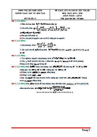 Đề thi giao lưu olympic cấp Thị xã môn Toán Lớp 8 - Năm học 2019-2020 - Phòng GD&ĐT Kinh Môn (Có đáp án) Đề thi giao lưu olympic cấp Thị xã môn Toán Lớp 8 - Năm học 2019-2020 - Phòng GD&ĐT Kinh Môn (Có đáp án)