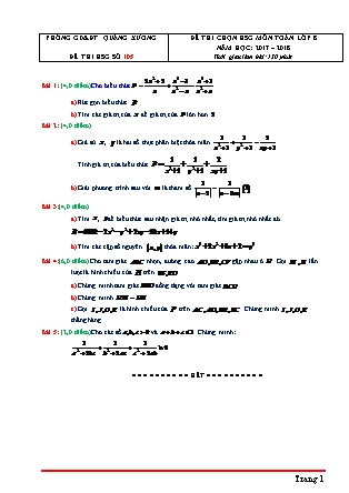 Đề thi học sinh giỏi môn Toán Lớp 8 - Năm học 2017-2018 - Phòng GD&ĐT Quảng Xương (Có đáp án) Đề thi học sinh giỏi môn Toán Lớp 8 - Năm học 2017-2018 - Phòng GD&ĐT Quảng Xương (Có đáp án)