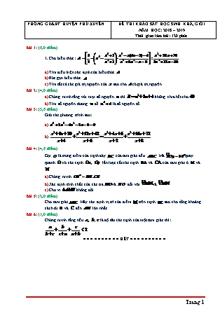 Đề thi khảo sát học sinh khá, giỏi môn Toán Lớp 8 - Năm học 2018-2019 - Phòng GD&ĐT Phú Xuyên (Có đáp án) Đề thi khảo sát học sinh khá, giỏi môn Toán Lớp 8 - Năm học 2018-2019 - Phòng GD&ĐT Phú Xuyên (Có đáp án)