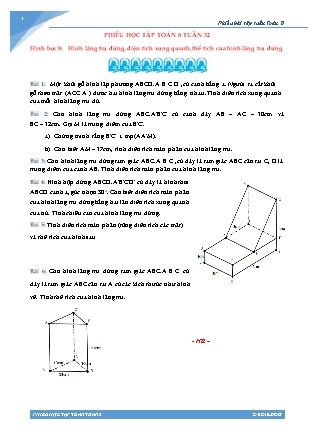 Phiếu học tập Toán 8 - Tuần 32 (Có đáp án)