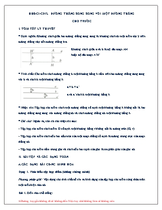 Tài liệu Dạy ngoài, dạy thêm tại nhà môn Hình học Lớp 8 - Chương I, Chủ đề 12: Đường thẳng song song với một đường thẳng (Có đáp án)