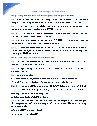 Tài liệu Dạy ngoài, dạy thêm tại nhà môn Hình học Lớp 8 - Chương I, Chủ đề 15: Luyện tập hình thoi (Có đáp án)