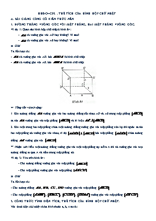 Tài liệu Dạy ngoài, dạy thêm tại nhà môn Hình học Lớp 8 - Chương IV, Chủ đề 2: Thể tích của hình hộp chữ nhật (Có đáp án)