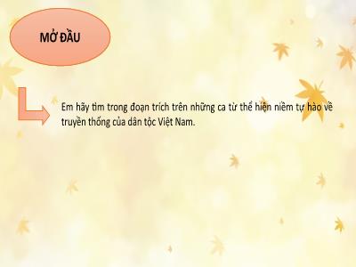Bài giảng Giáo dục công dân 8 - Bài 1: Tự hào về truyền thống dân tộc Việt Nam - Trường Tiểu học Xương Giang (Cánh diều)