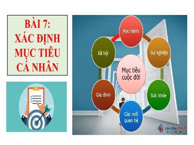 Bài giảng Giáo dục công dân 8 - Bài 7: Xác định mục tiêu cá nhân - Trường Tiểu học Xương Giang (Cánh diều)