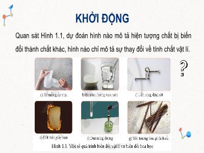 Bài giảng Khoa học tự nhiên 8 (Hóa học) - Chủ đề 1: Phản ứng hóa học - Bài 1: Biến đổi vật lí và biến đổi hóa học - Trường Tiểu học Xương Giang (Cánh diều)